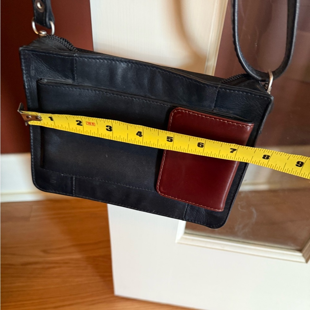 Derek Alexander 2 tone black/brown crossbody genuine leather